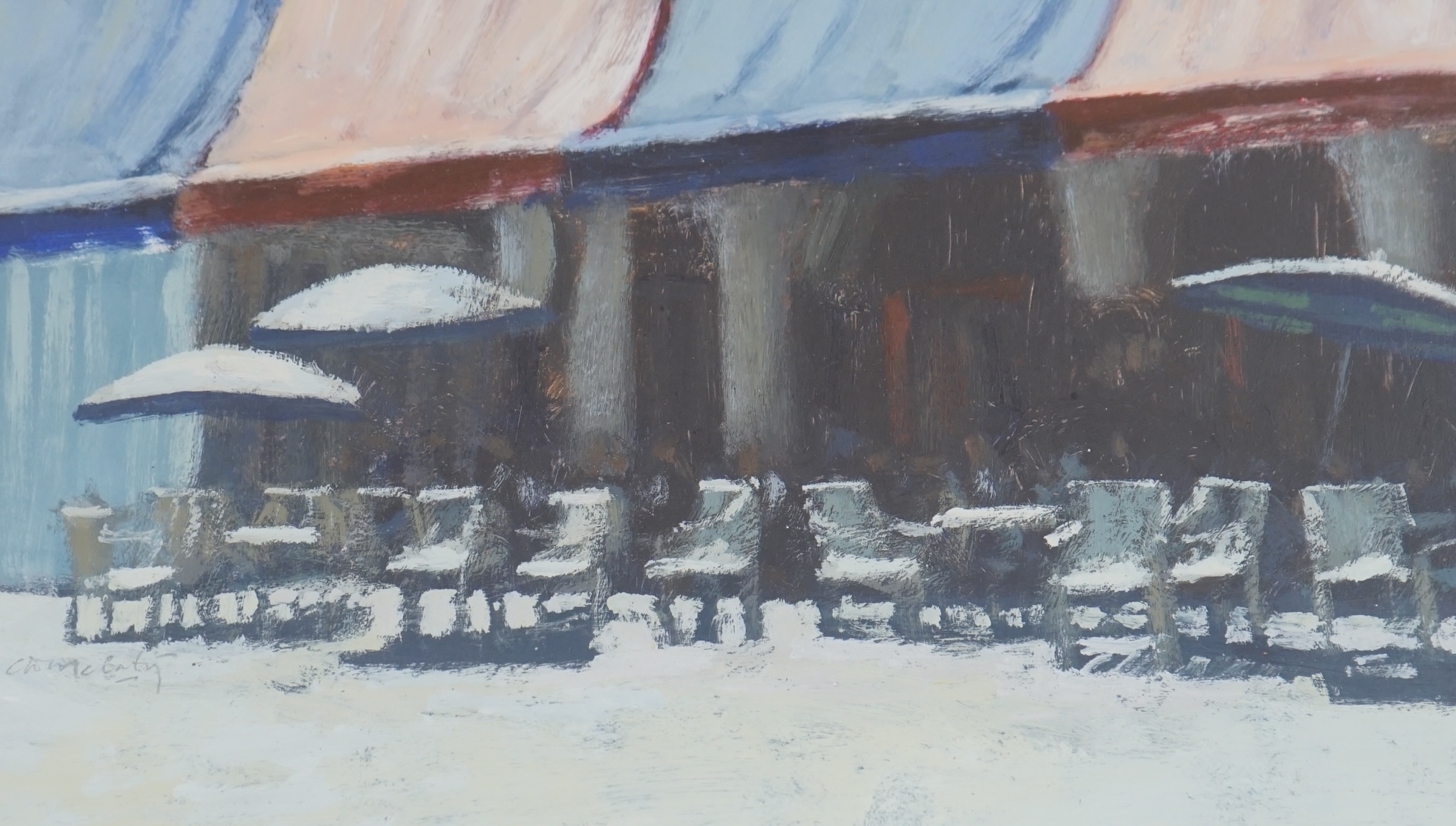 Clive McCartney (Scottish, b.1960), two oils on board, Seated figures and one other, each signed, largest 28 x 40cm. Condition - good